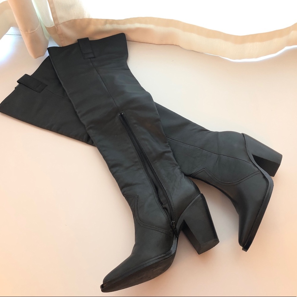 Black Block-Heel Boots